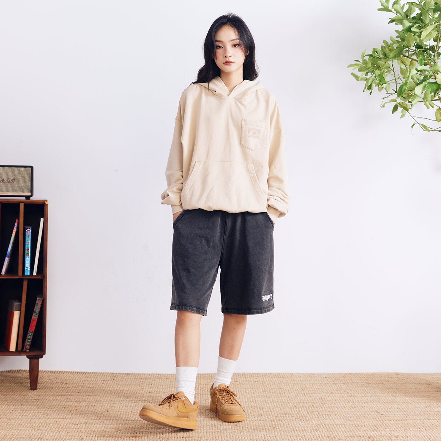 BURNIN* “97’series” worn square logo washed and distressed hooded sweatshirt - PSYLOS 1, BURNIN* “97’series” worn square logo washed and distressed hooded sweatshirt, T-Shirt, Burnin, PSYLOS 1