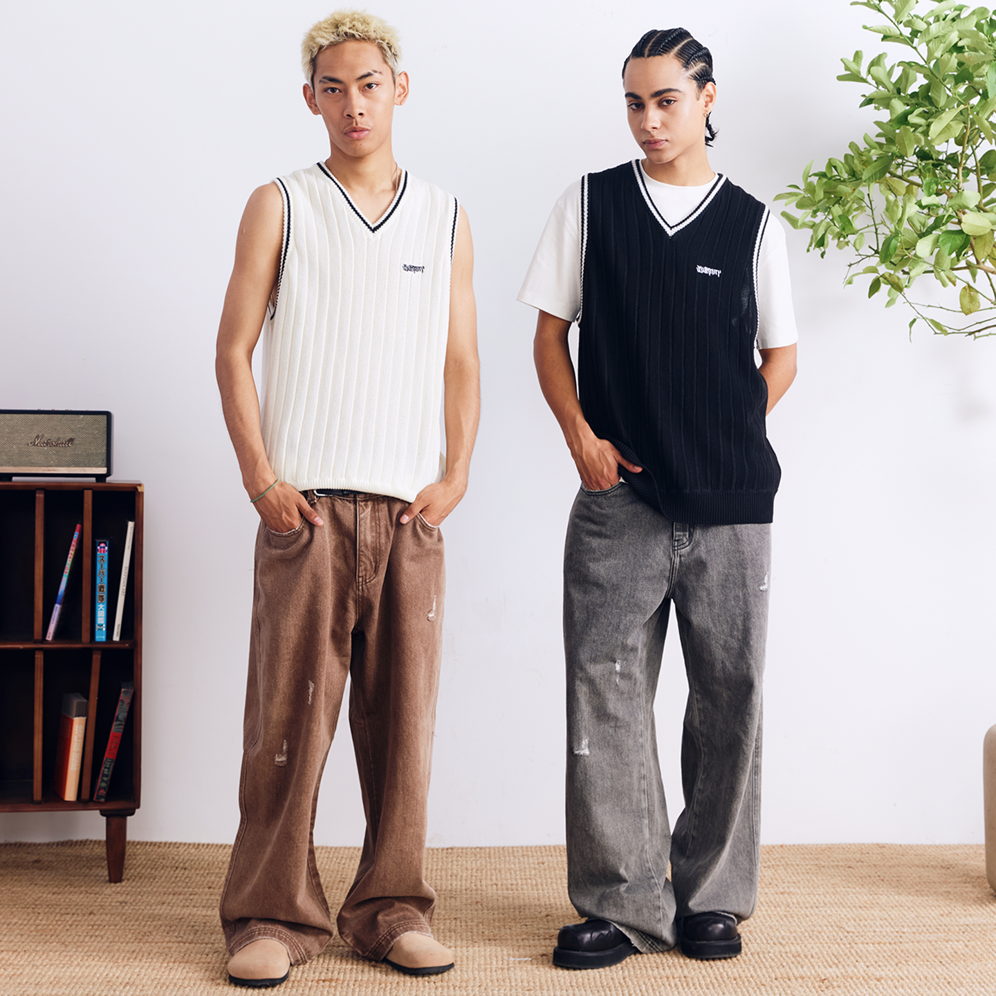 BURNIN* “97’series” v-neck custom knitted vest - PSYLOS 1, BURNIN* “97’series” v-neck custom knitted vest, T-Shirt, Burnin, PSYLOS 1