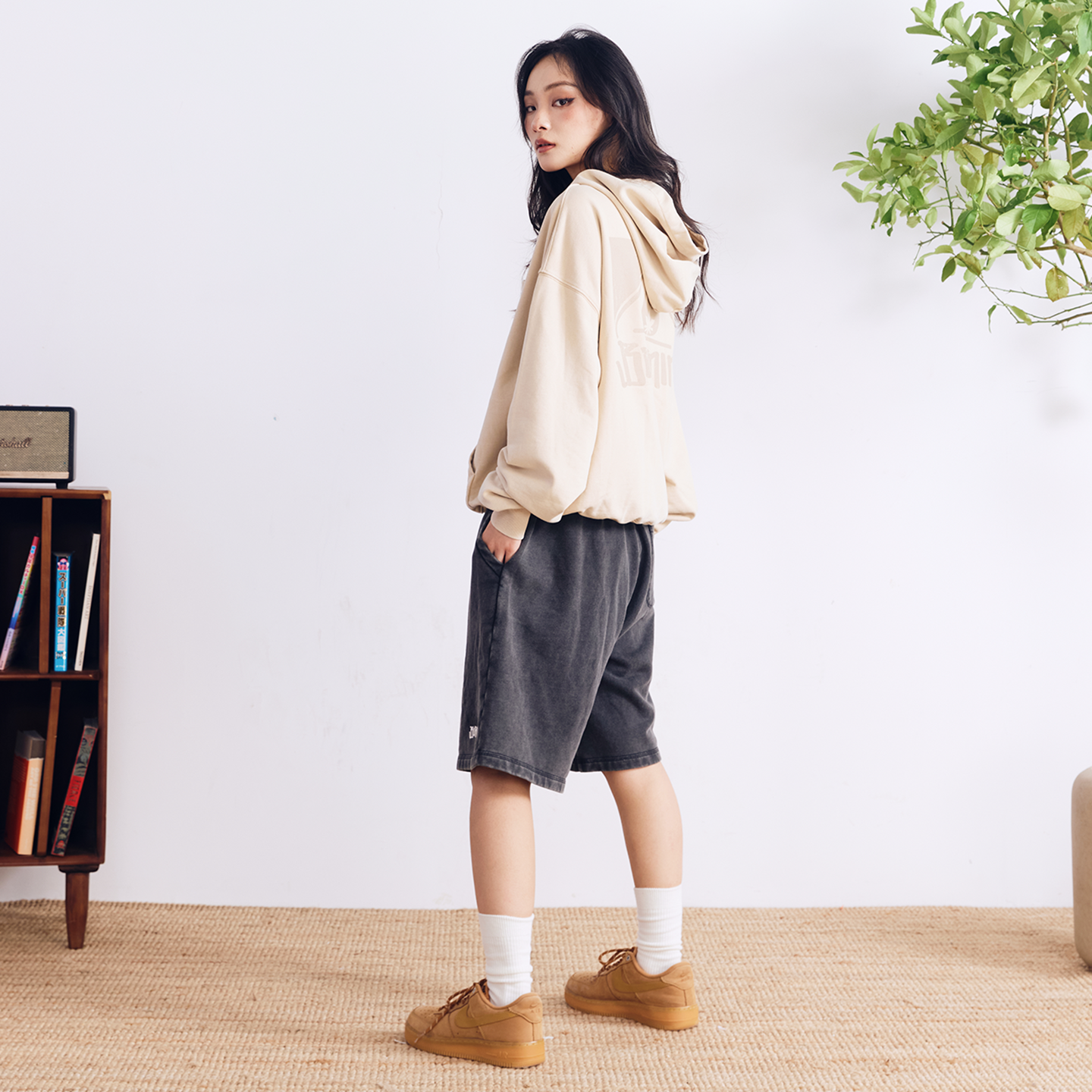 BURNIN* “97’series” worn square logo washed and distressed hooded sweatshirt - PSYLOS 1, BURNIN* “97’series” worn square logo washed and distressed hooded sweatshirt, T-Shirt, Burnin, PSYLOS 1