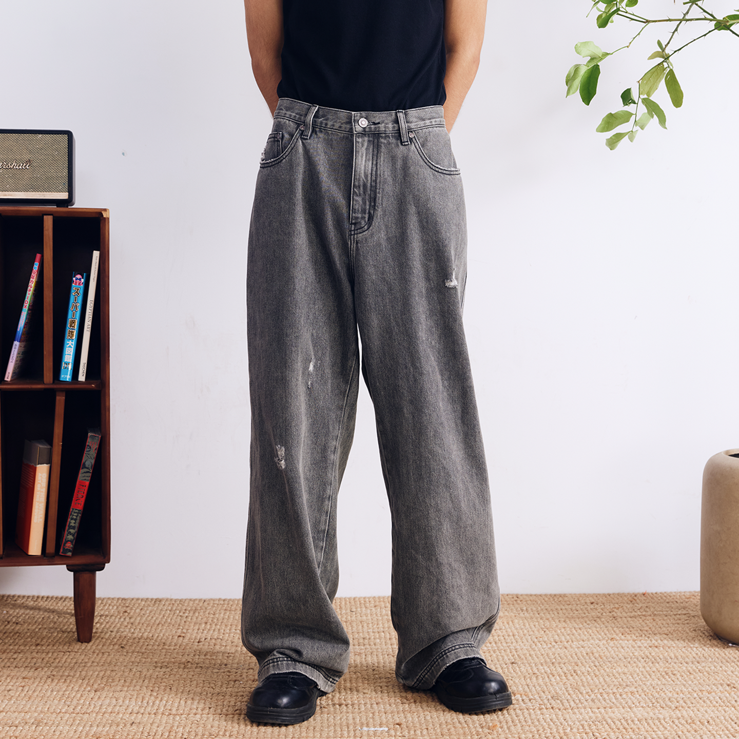 BURNIN* “97’series” retro washed distressed jeans - PSYLOS 1, BURNIN* “97’series” retro washed distressed jeans, Pants, Burnin, PSYLOS 1