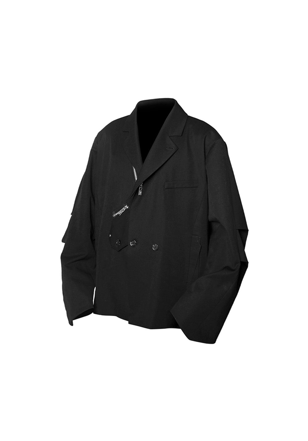 RELABEL Three-Dimensional Reconstruction (Reshape) Curved Foldable Collar Detachable Oversized Double-Placket Blazer