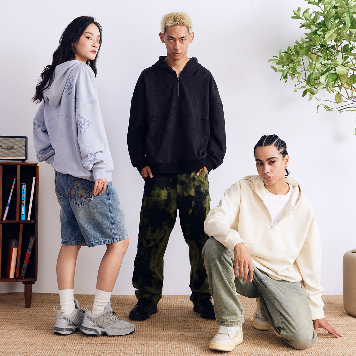 BURNIN Flame Dart Suede Hooded Sweatshirt - PSYLOS 1, BURNIN Flame Dart Suede Hooded Sweatshirt, Hoodie, Burnin, PSYLOS 1