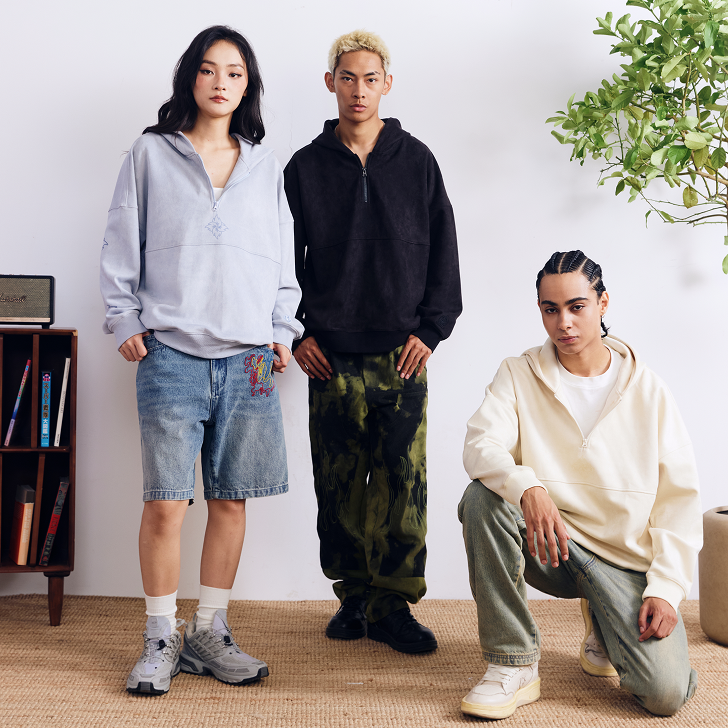 BURNIN Flame Dart Suede Hooded Sweatshirt - PSYLOS 1, BURNIN Flame Dart Suede Hooded Sweatshirt, Hoodie, Burnin, PSYLOS 1