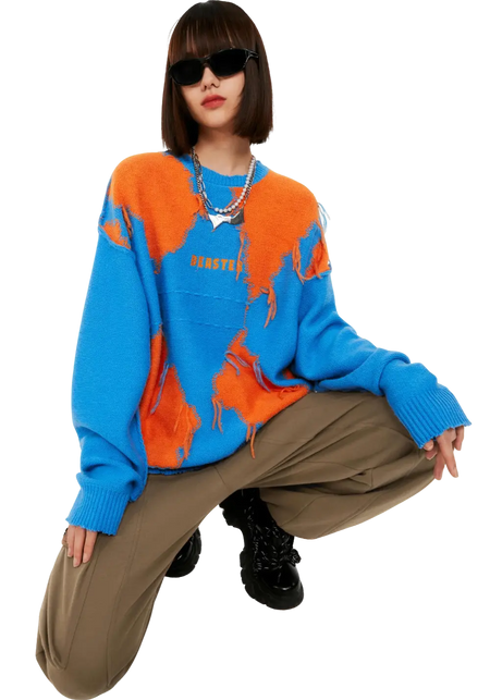 Embroidered Pullover Sweater - PSYLOS 1, Embroidered Pullover Sweater, Sweater, BEASTER, PSYLOS 1