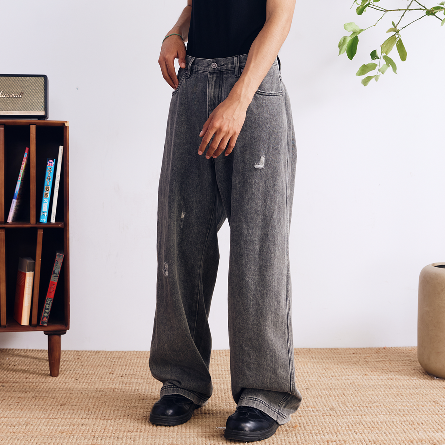 BURNIN* “97’series” retro washed distressed jeans - PSYLOS 1, BURNIN* “97’series” retro washed distressed jeans, Pants, Burnin, PSYLOS 1