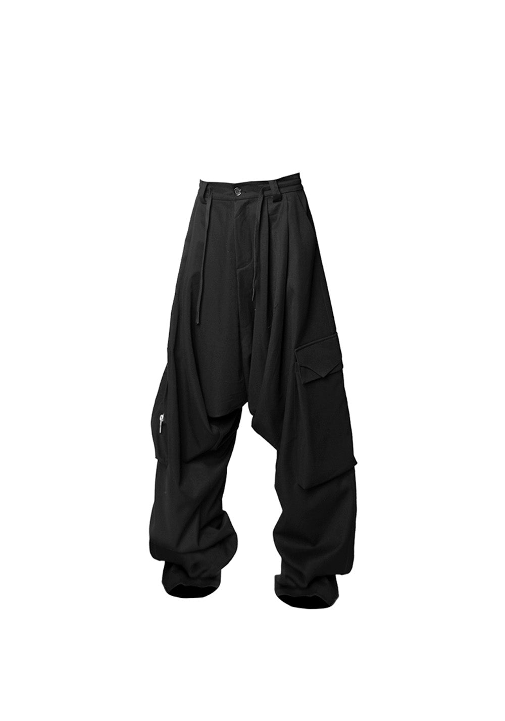 RELABEL丨Low-Rise Multi-Fold Asymmetrical Casual Suit Pants - PSYLOS 1, RELABEL丨Low-Rise Multi-Fold Asymmetrical Casual Suit Pants, Pants, RELABEL, PSYLOS 1