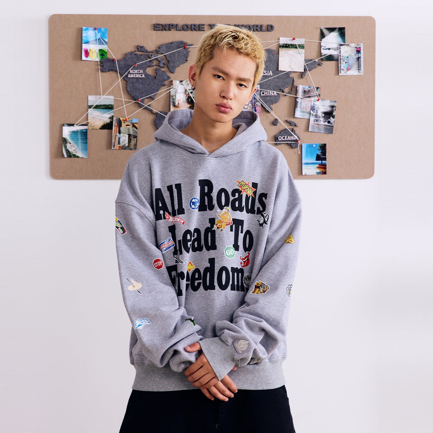 BURNIN* Realistic Sticker Slogan Hoodie - PSYLOS 1, BURNIN* Realistic Sticker Slogan Hoodie, Hoodie, Burnin, PSYLOS 1