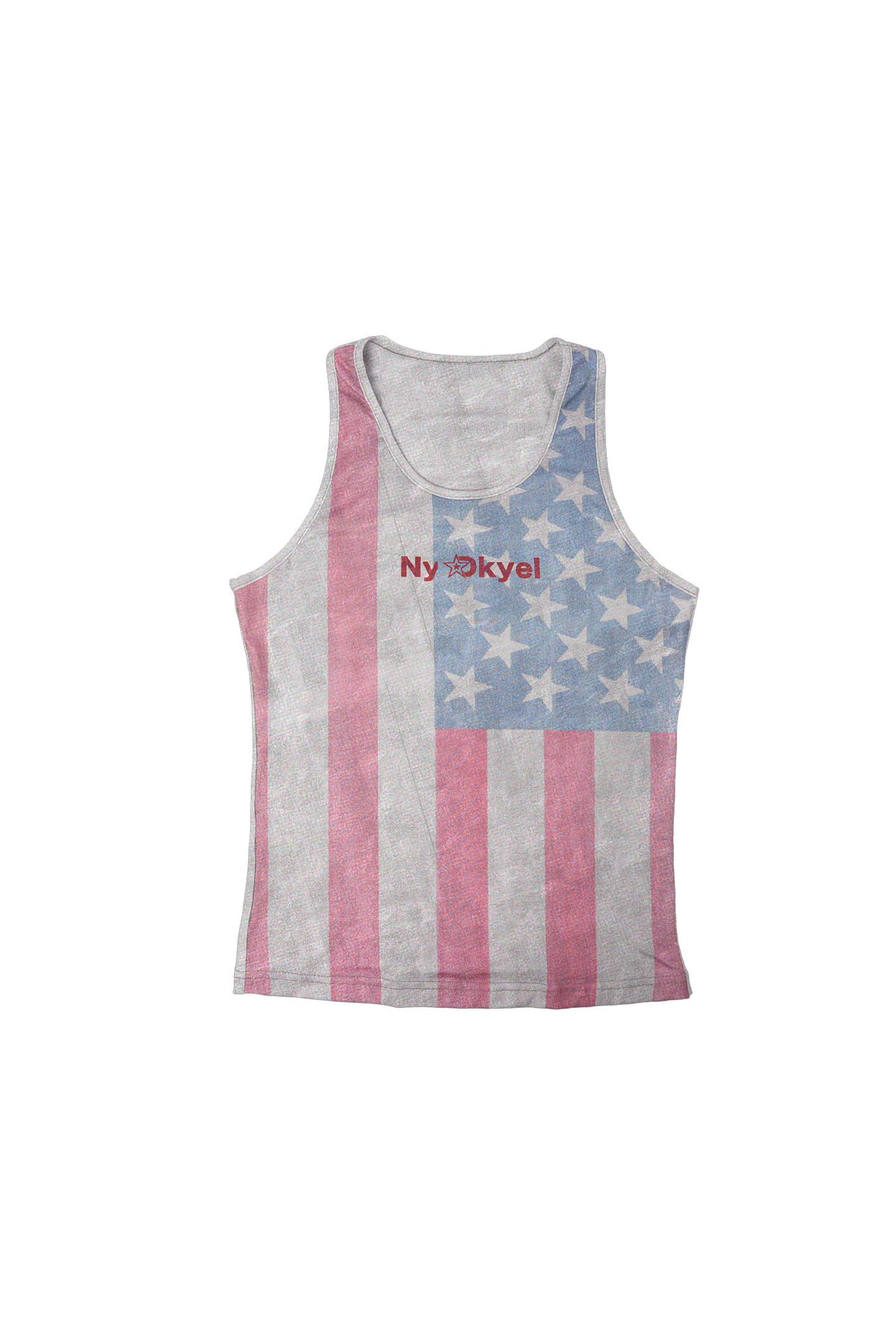 Back to the Past Flag Washed Print Racerback Tank Top