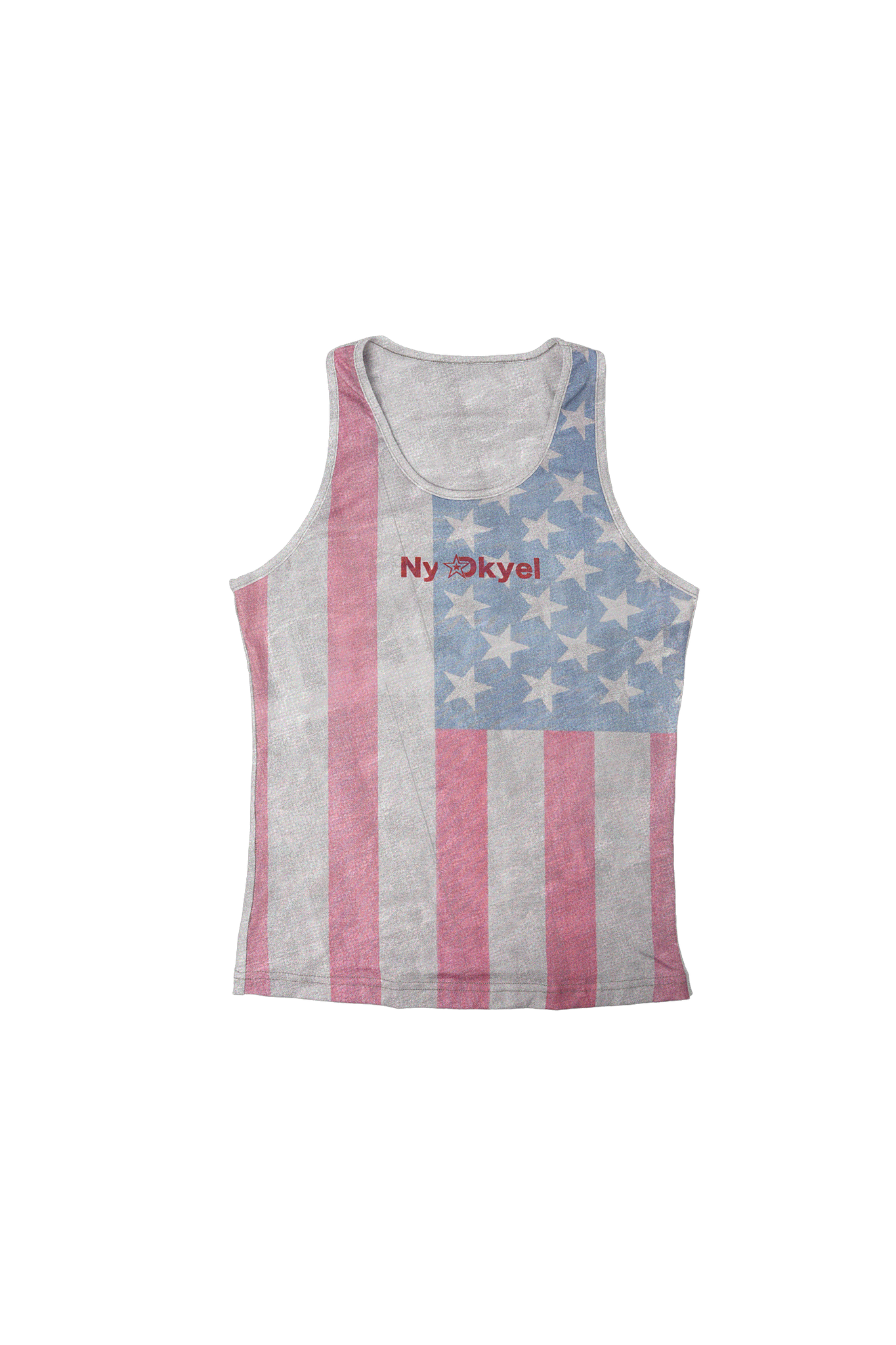 Back to the Past Flag Washed Print Racerback Tank Top