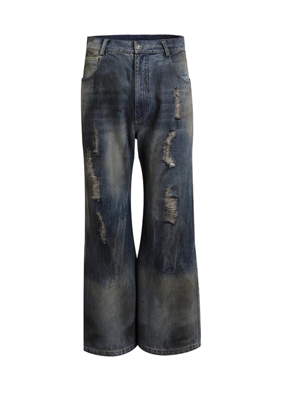 DND4DES丨Mud-Dyed Ripped Denim Jeans – Blue - PSYLOS 1, DND4DES丨Mud-Dyed Ripped Denim Jeans – Blue, Pants, DND4DES•JAPAN, PSYLOS 1