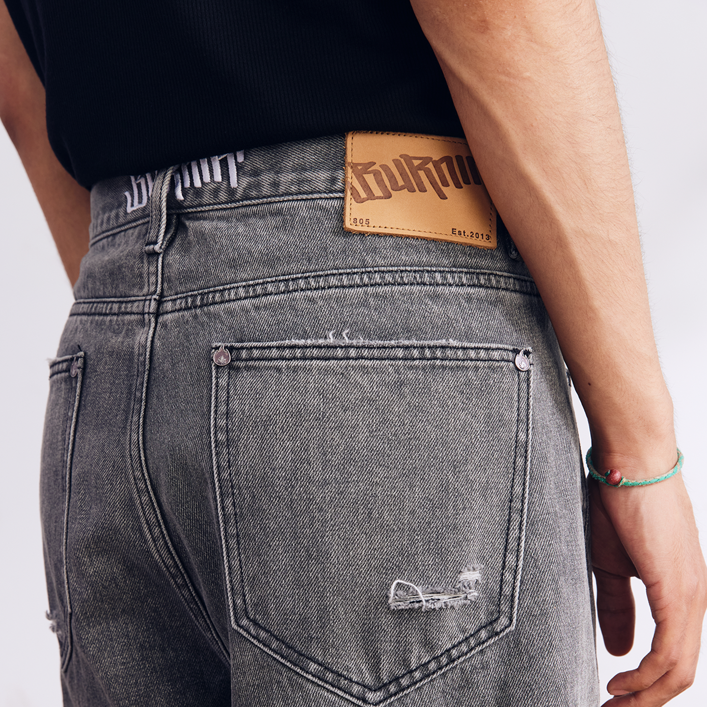 BURNIN* “97’series” retro washed distressed jeans - PSYLOS 1, BURNIN* “97’series” retro washed distressed jeans, Pants, Burnin, PSYLOS 1