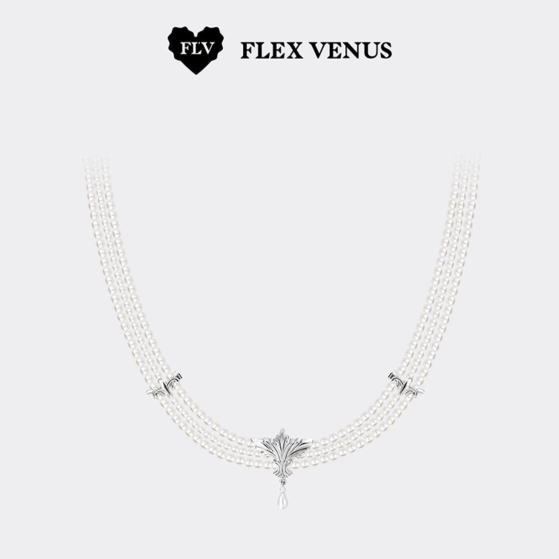 FLV Iris Tear-Drop Collarbone Necklace