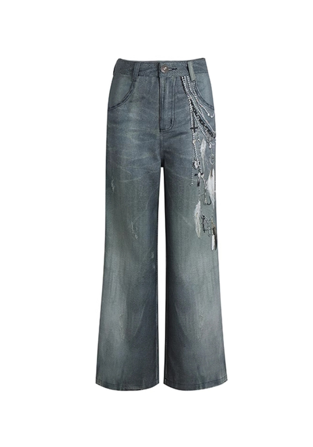 DND4DES丨All-Over Pearl Chain Denim Jeans - PSYLOS 1, DND4DES丨All-Over Pearl Chain Denim Jeans, Pants, DND4DES•JAPAN, PSYLOS 1