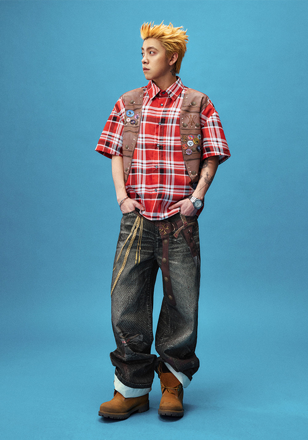 YADcrew丨Bloodbath Knight Sword Printed Jeans - PSYLOS 1, YADcrew丨Bloodbath Knight Sword Printed Jeans, Pants, YADcrew•JAPAN, PSYLOS 1