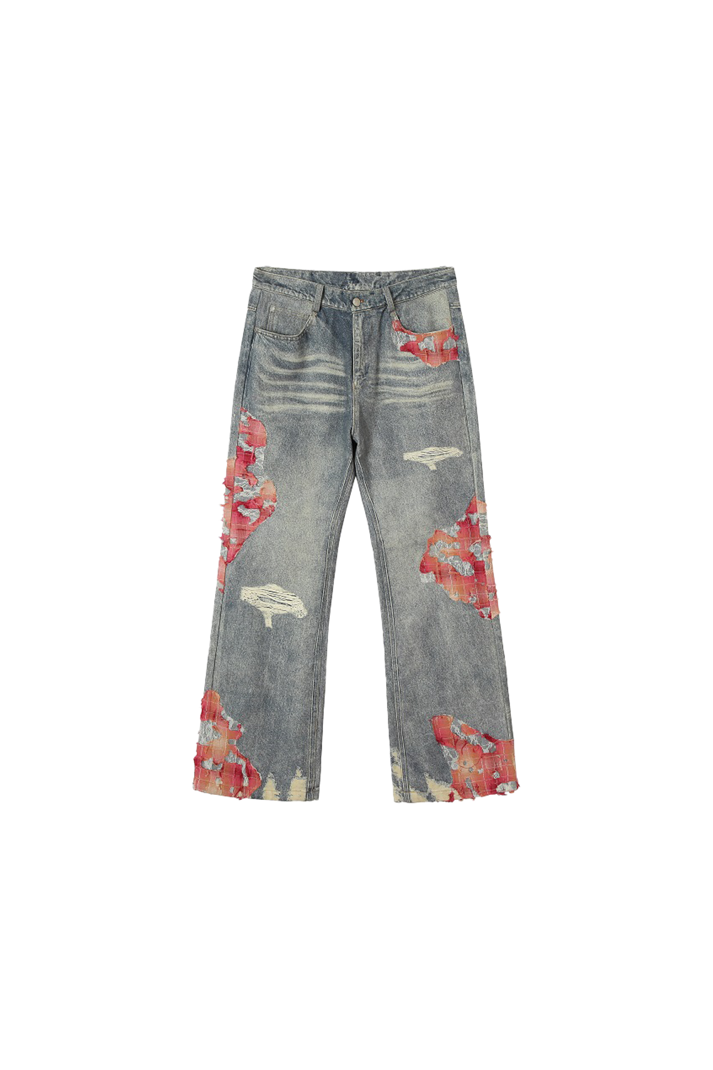 YADcrew | Sunset Cloud Lace Print Jeans - PSYLOS 1, YADcrew | Sunset Cloud Lace Print Jeans, Jeans, YADcrew•JAPAN, PSYLOS 1