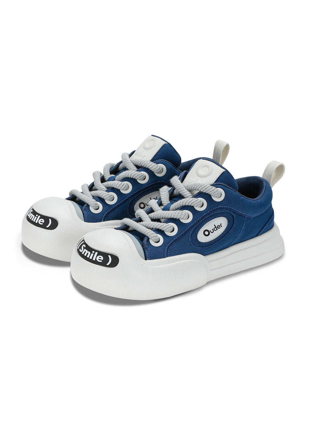 OUDER丨Smile Open Smile Big Head Canvas Shoes-Blue&White - PSYLOS 1, OUDER丨Smile Open Smile Big Head Canvas Shoes-Blue&White, Canvas Sneakers, OUDER, PSYLOS 1
