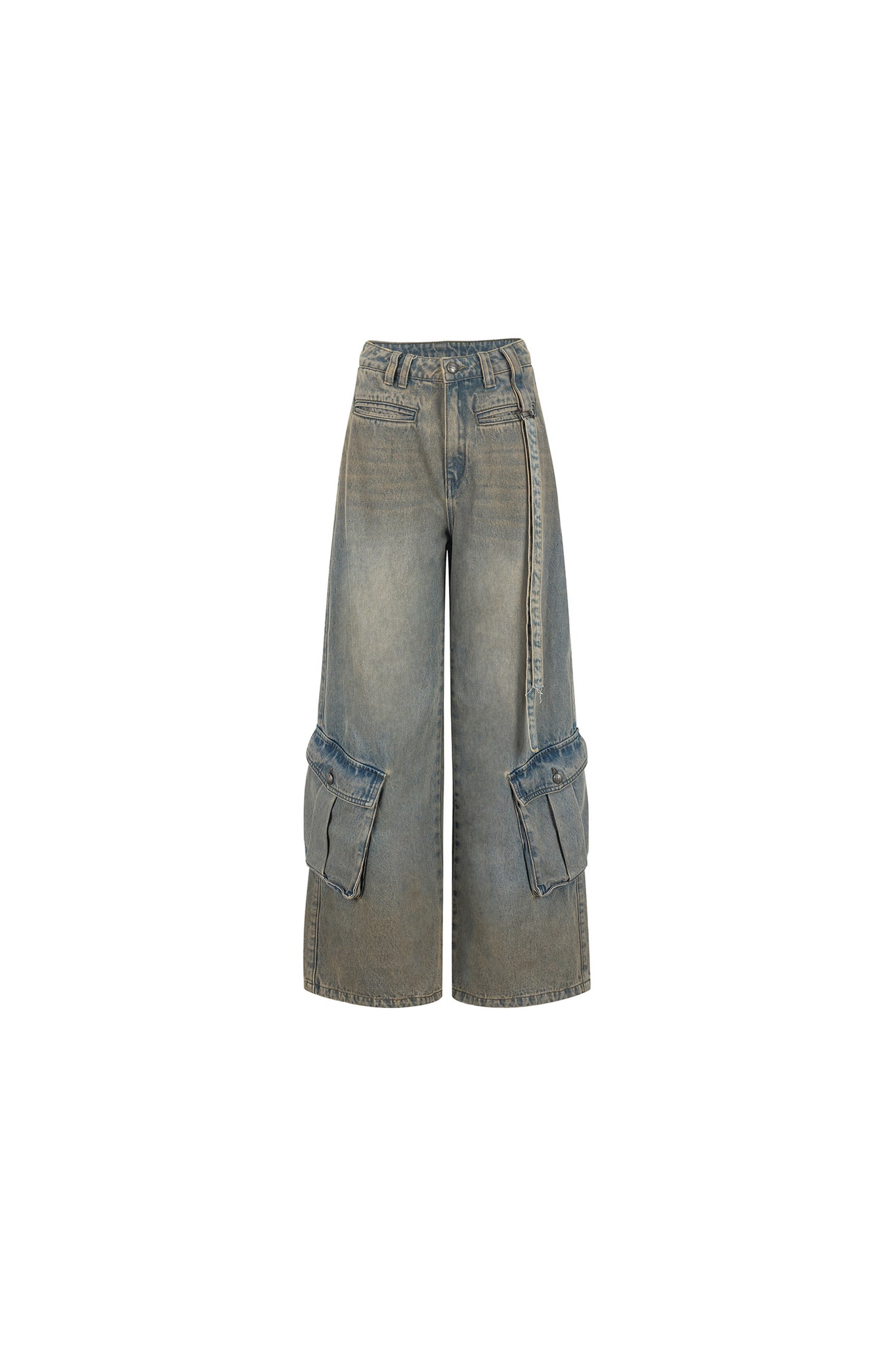 Vintage Heavy Wash Wide Leg Jeans