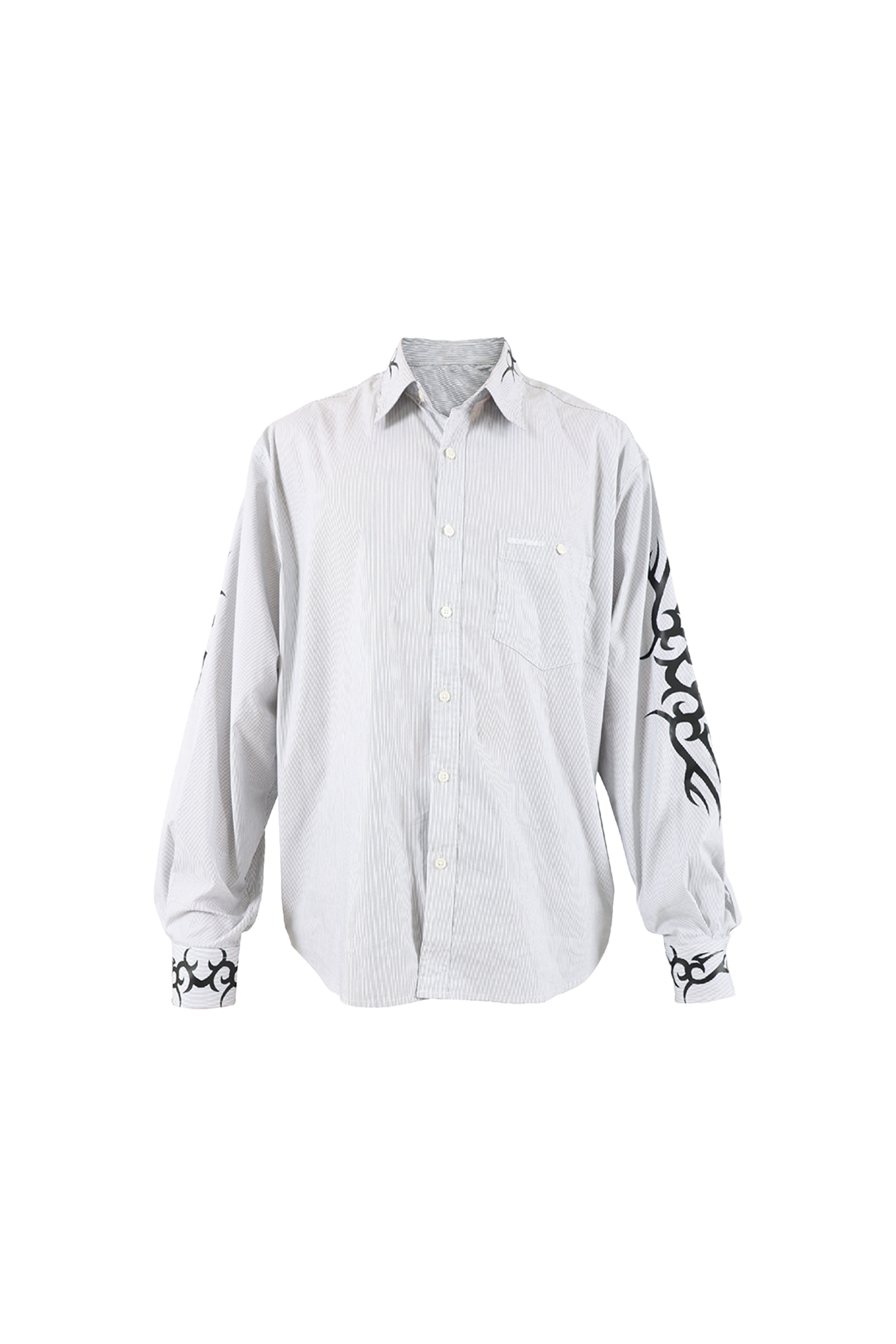 Dragon Pattern Grey Long-sleeved Shirt