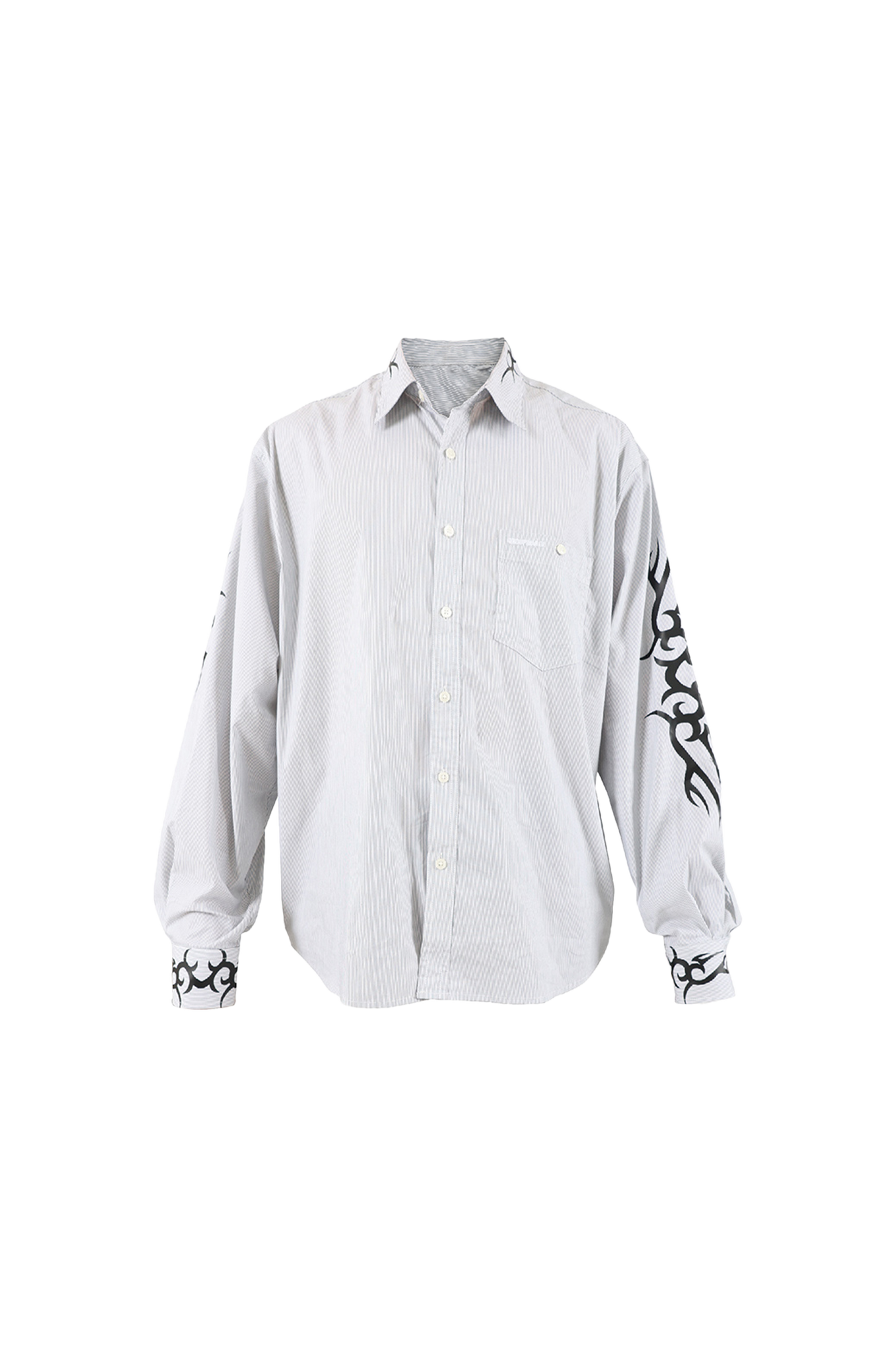 Dragon Pattern Grey Long-sleeved Shirt