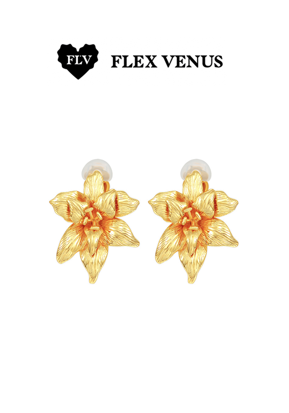 FLV Temple Lily Ear Cuffs – Luxurious Vintage Floral Design Inspired by Dreamlike Blooms