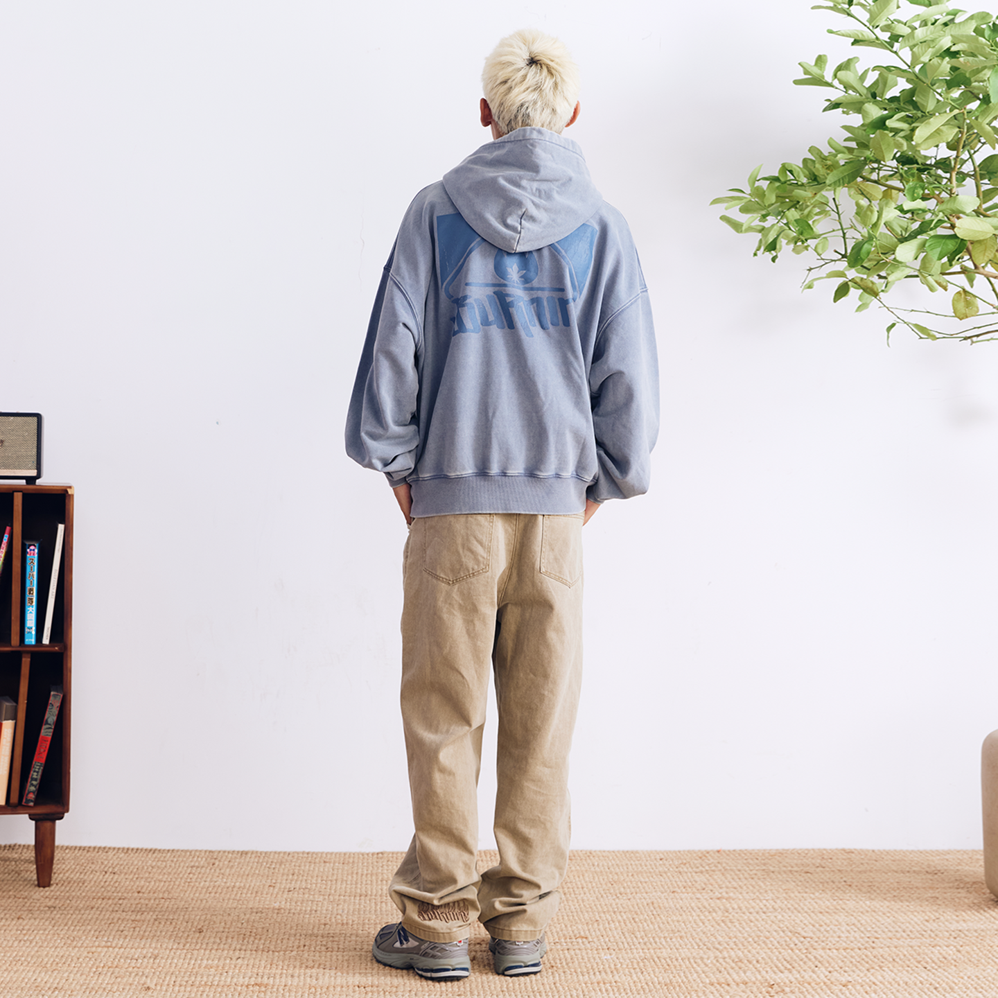 BURNIN* “97’series” worn square logo washed and distressed hooded sweatshirt - PSYLOS 1, BURNIN* “97’series” worn square logo washed and distressed hooded sweatshirt, T-Shirt, Burnin, PSYLOS 1