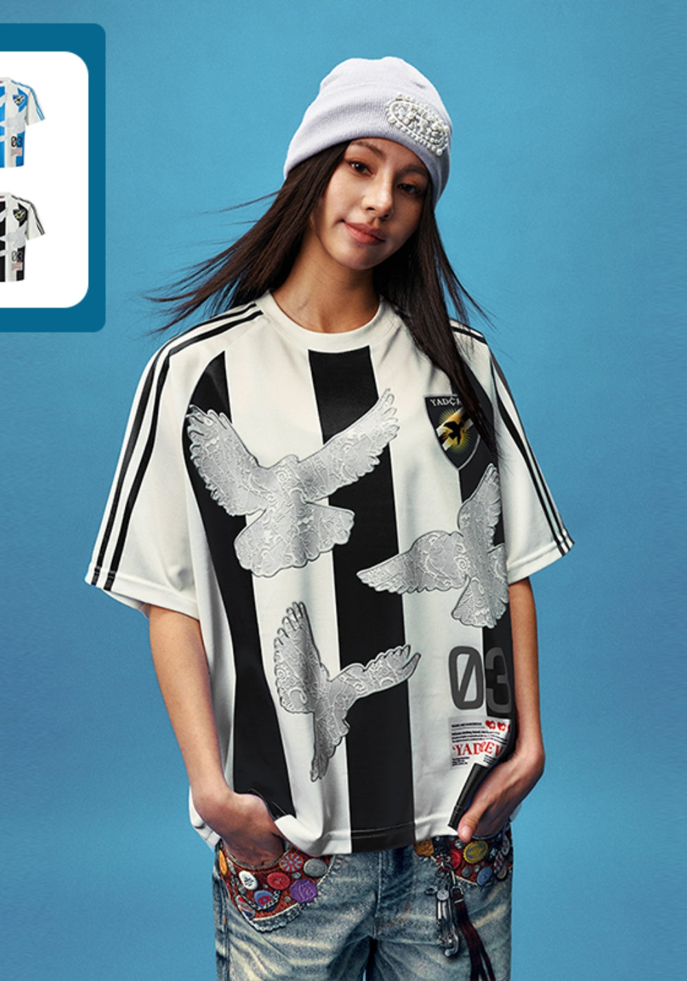 YADcrew丨YADcrew Lace Dove Stripe Tee-Black - PSYLOS 1, YADcrew丨YADcrew Lace Dove Stripe Tee-Black, T-Shirt, YADcrew, PSYLOS 1