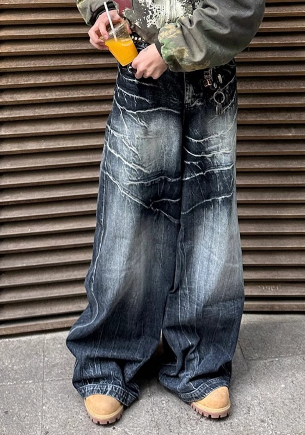 DND4DES丨Black Lightning Pattern Denim Jeans - PSYLOS 1, DND4DES丨Black Lightning Pattern Denim Jeans, Pants, DND4DES•JAPAN, PSYLOS 1