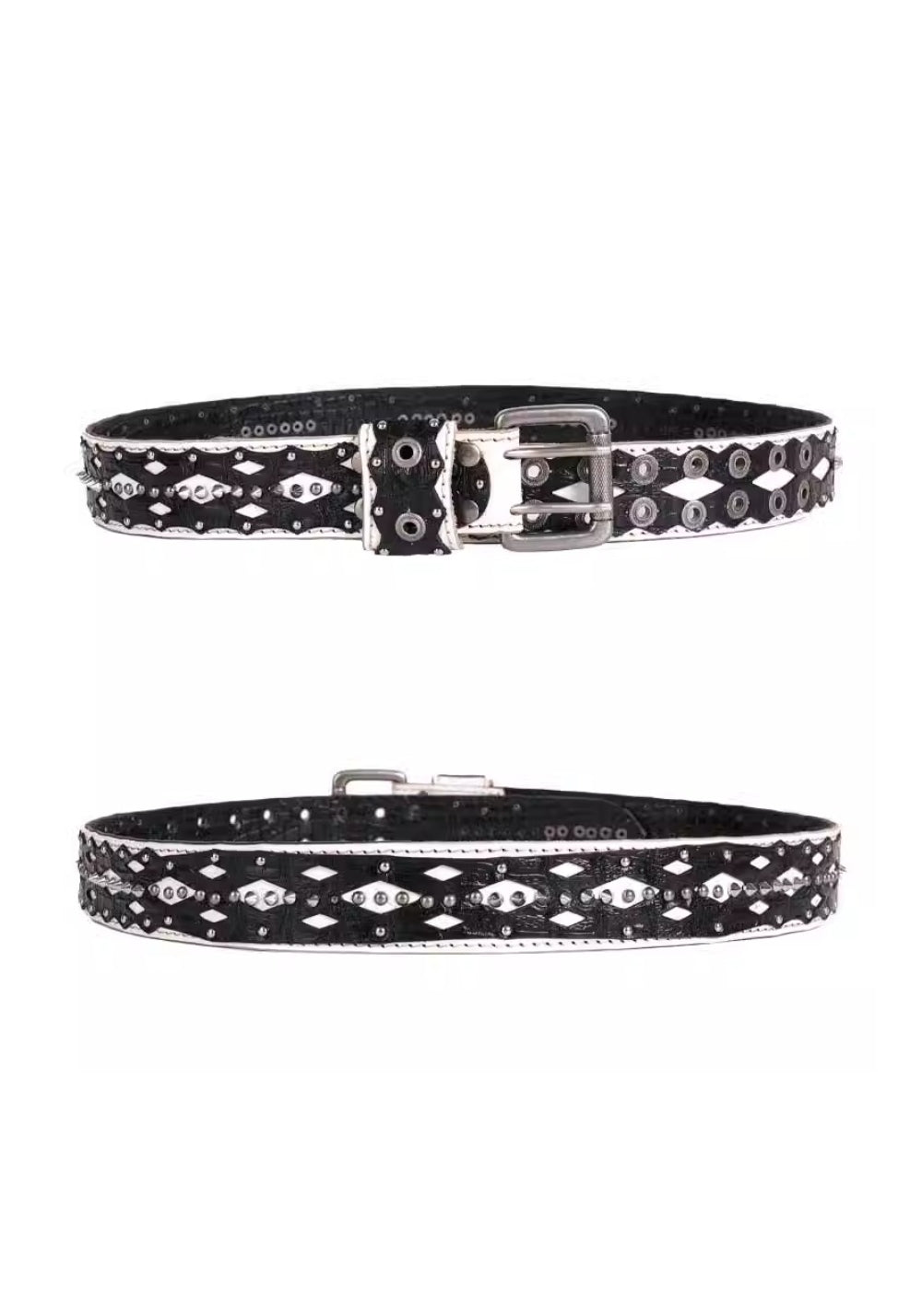 DND4DES丨Croc-Pattern Studded Belt - PSYLOS 1, DND4DES丨Croc-Pattern Studded Belt, Belt, DND4DES•JAPAN, PSYLOS 1