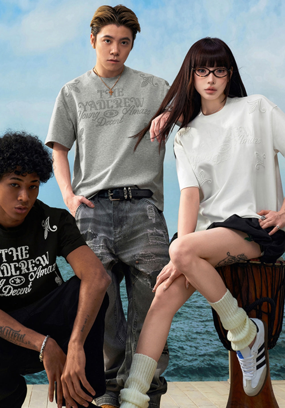 YADcrew丨YADcrew Slogan & Knot Tee-Gray - PSYLOS 1, YADcrew丨YADcrew Slogan & Knot Tee-Gray, T-Shirt, YADcrew•JAPAN, PSYLOS 1