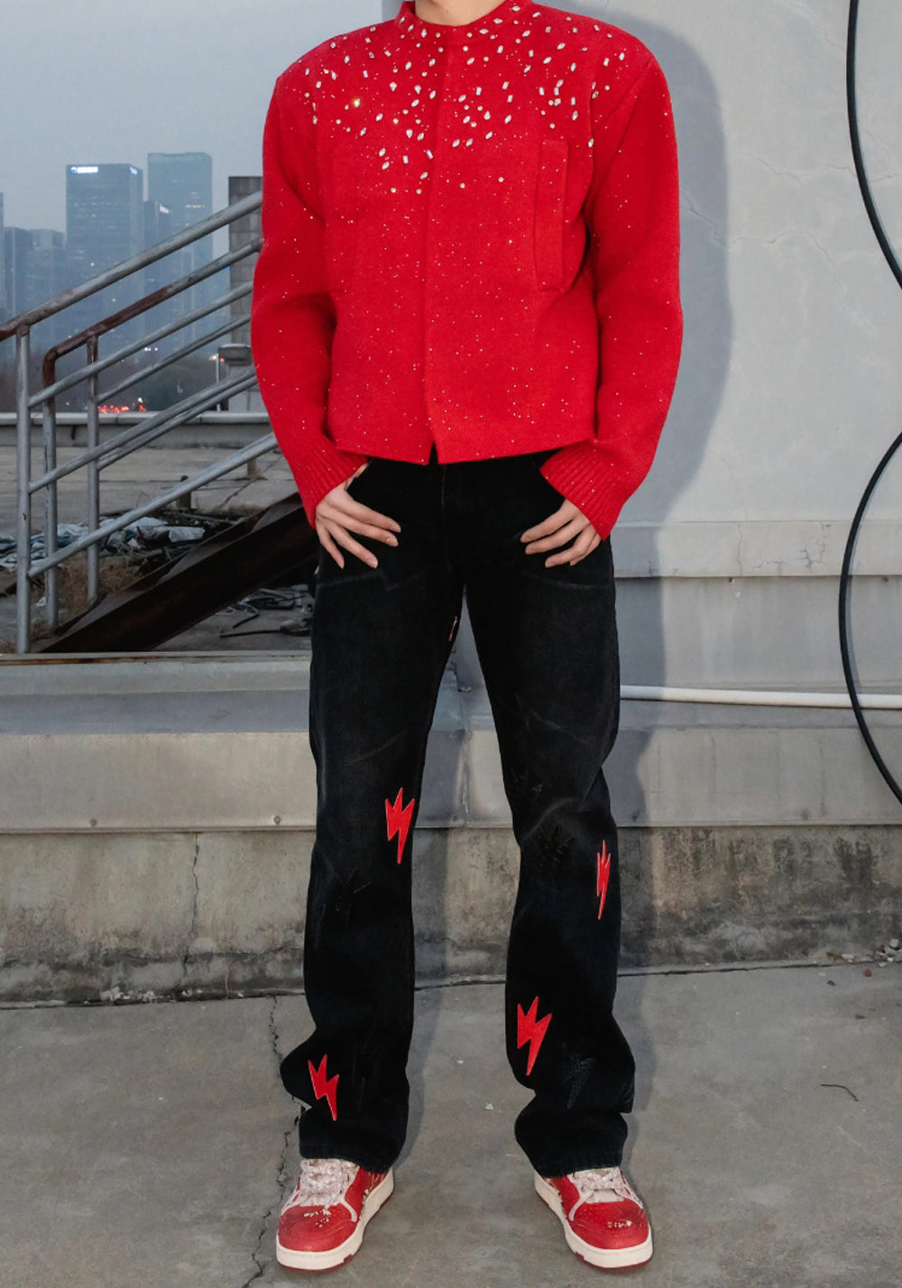 AMEXNOCAP丨Snake Year Lightning Washed Jeans - PSYLOS 1, AMEXNOCAP丨Snake Year Lightning Washed Jeans, Jeans, AMEXNOCAP, PSYLOS 1