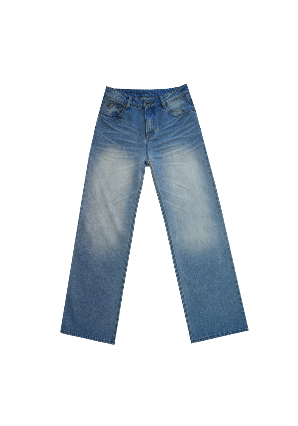 NyDkyel丨Ice Blue Pleated Straight Jeans - PSYLOS 1, NyDkyel丨Ice Blue Pleated Straight Jeans, Pants, NyDkyel, PSYLOS 1