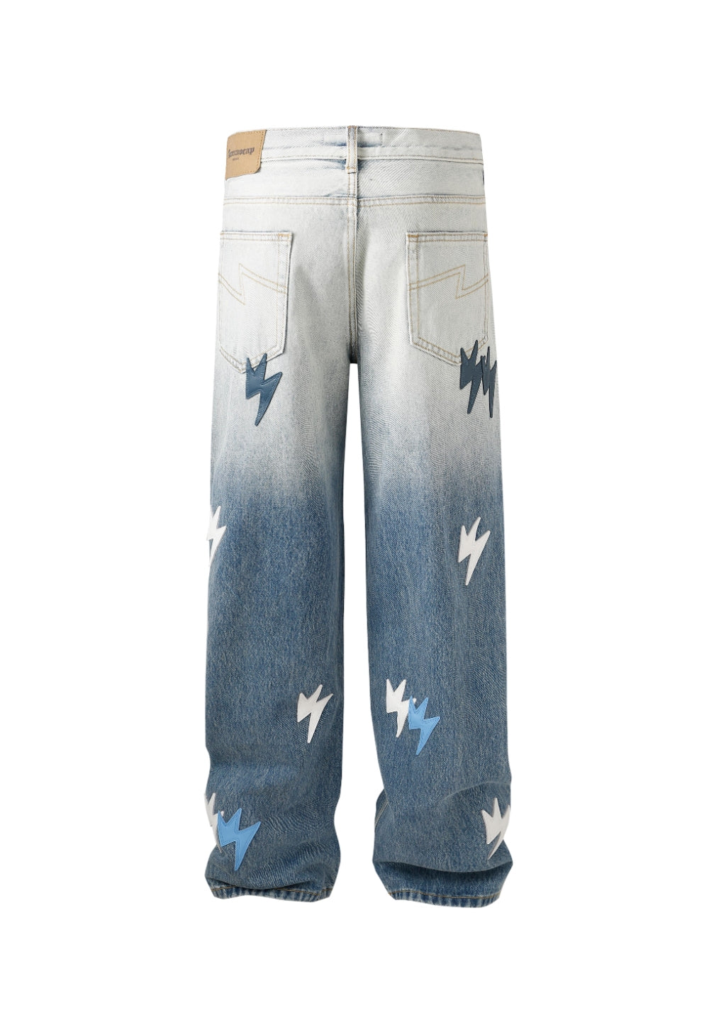AMEXNOCAP丨Lightning Patch Gradient Stone Jeans - PSYLOS 1, AMEXNOCAP丨Lightning Patch Gradient Stone Jeans, Jeans, Amexnocap, PSYLOS 1
