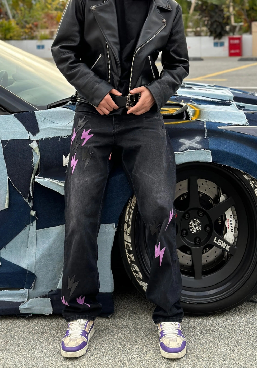 AMEXNOCAP丨Leopard Lightning Washed Jeans - PSYLOS 1, AMEXNOCAP丨Leopard Lightning Washed Jeans, Jeans, AMEXNOCAP, PSYLOS 1