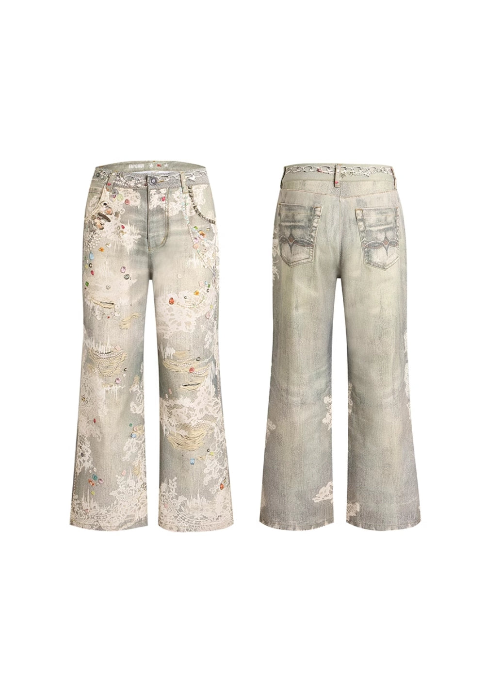 DND4DES丨All-Over Lace Print Pants - PSYLOS 1, DND4DES丨All-Over Lace Print Pants, Pants, DND4DES•JAPAN, PSYLOS 1
