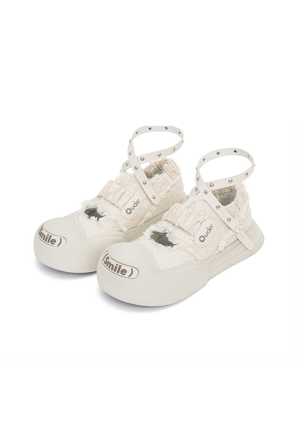 OUDER丨Smile Phantom Canvas Mary Jane Shoes-White - PSYLOS 1, OUDER丨Smile Phantom Canvas Mary Jane Shoes-White, Sandals, OUDER, PSYLOS 1