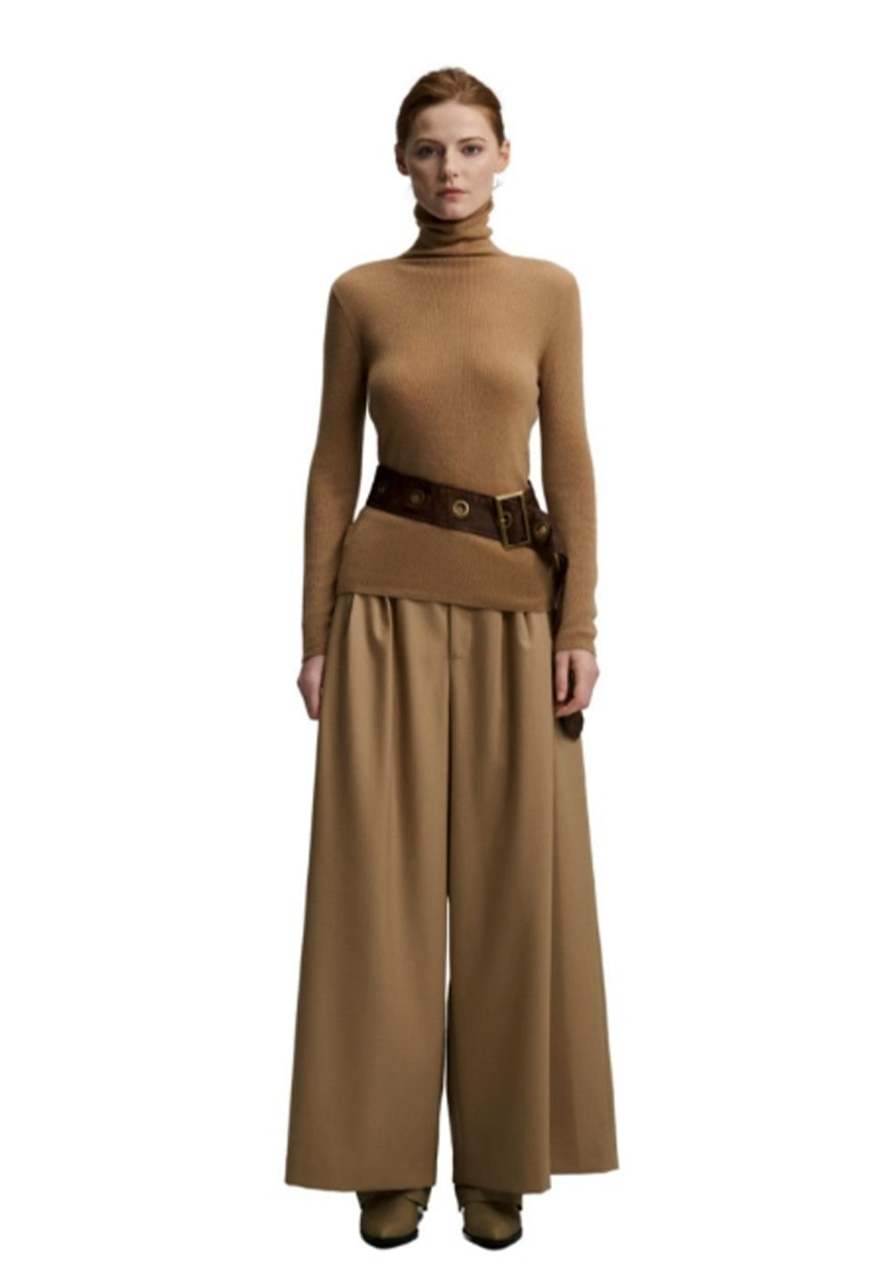 100% Cashmere Pants And Skirts Couture Collection - Camel