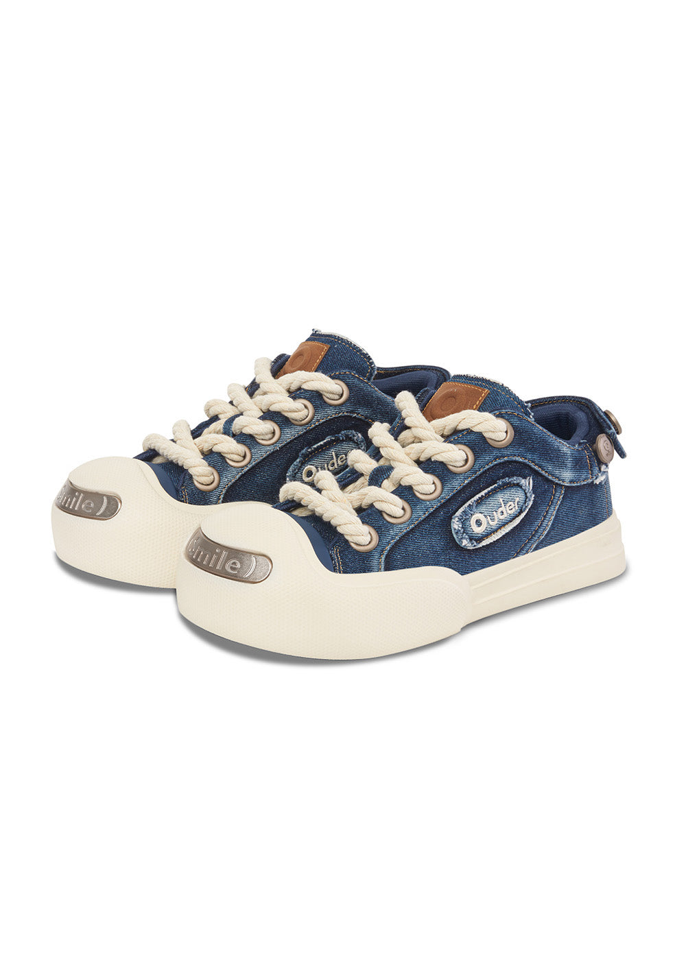 OUDER丨Smile Open Smile Big Head Canvas Shoes-Denim Blue - PSYLOS 1, OUDER丨Smile Open Smile Big Head Canvas Shoes-Denim Blue, Canvas Sneakers, OUDER, PSYLOS 1