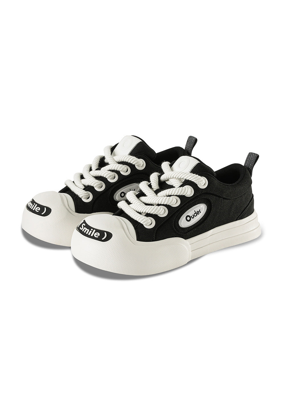 OUDER丨Open Smile Canvas Shoes-Black&White - PSYLOS 1, OUDER丨Open Smile Canvas Shoes-Black&White, Canvas Sneakers, OUDER, PSYLOS 1