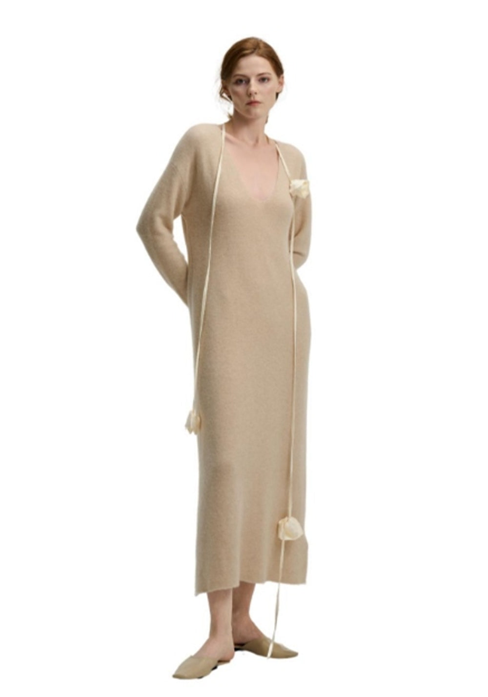 CASHMERE V-Neck Cocoon Cashmere Dress