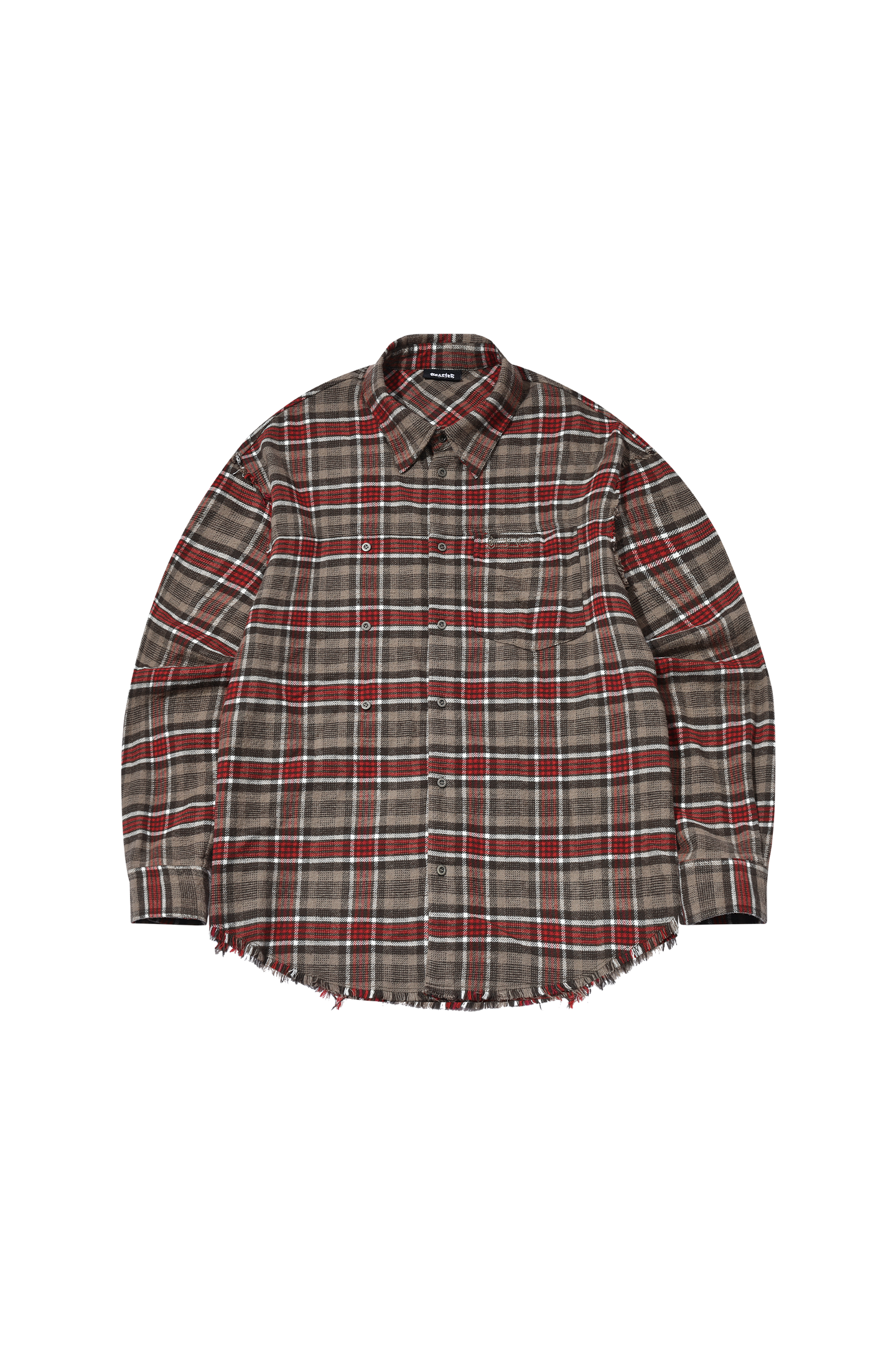 Washed And Brushed Plaid Long Sleeve Shirt