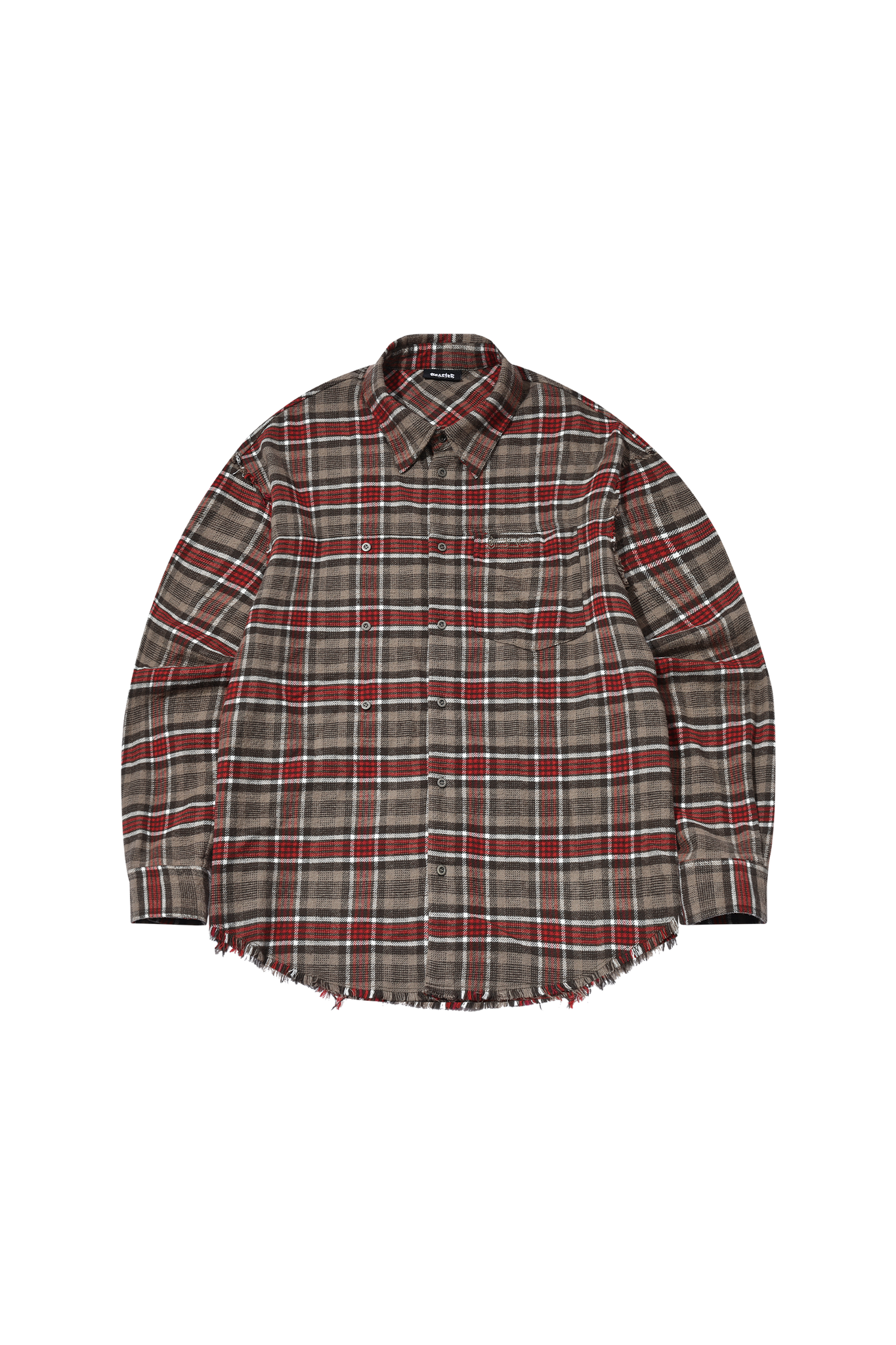 Washed And Brushed Plaid Long Sleeve Shirt