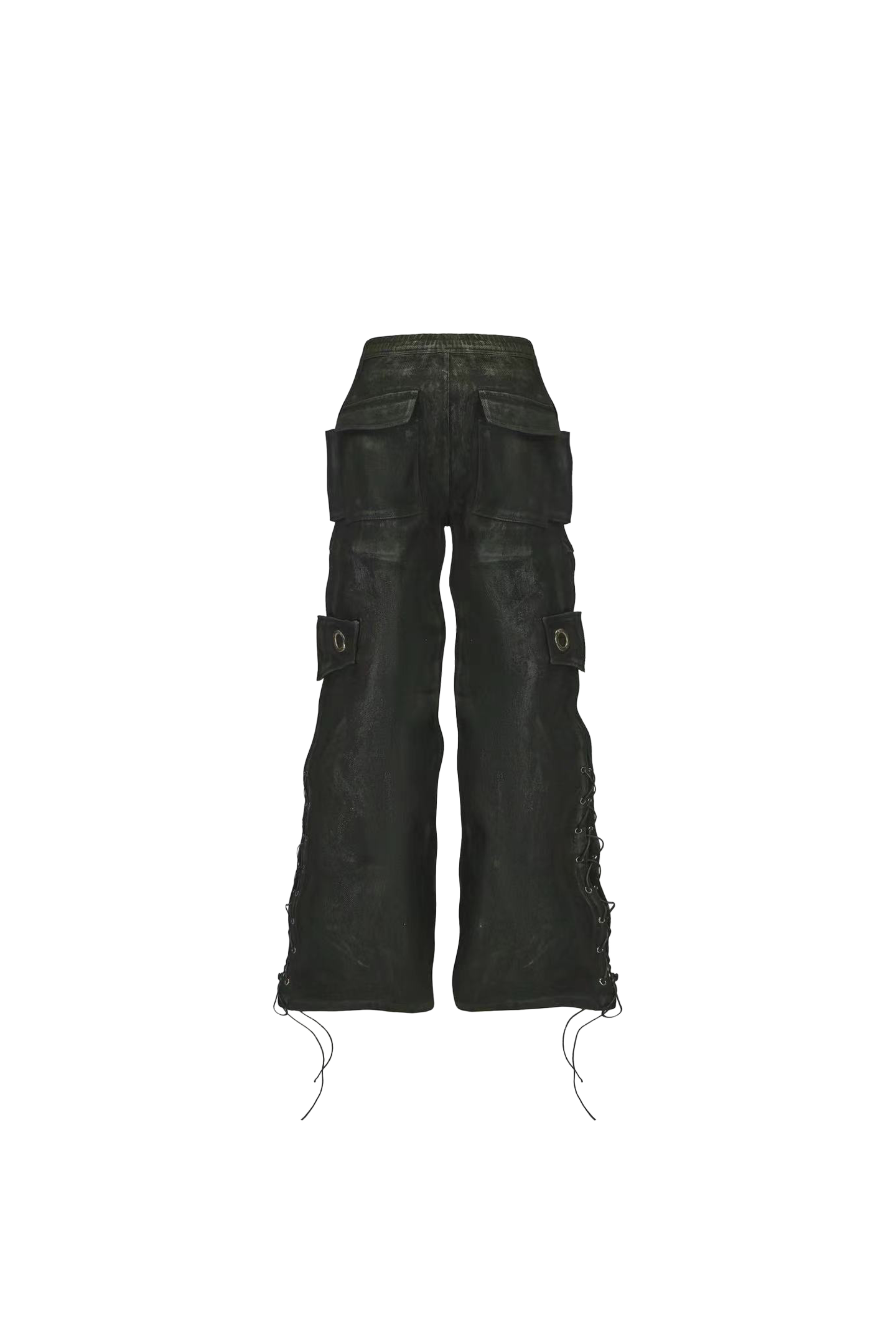 Hand-Waxed Wide-Leg Denim Trousers