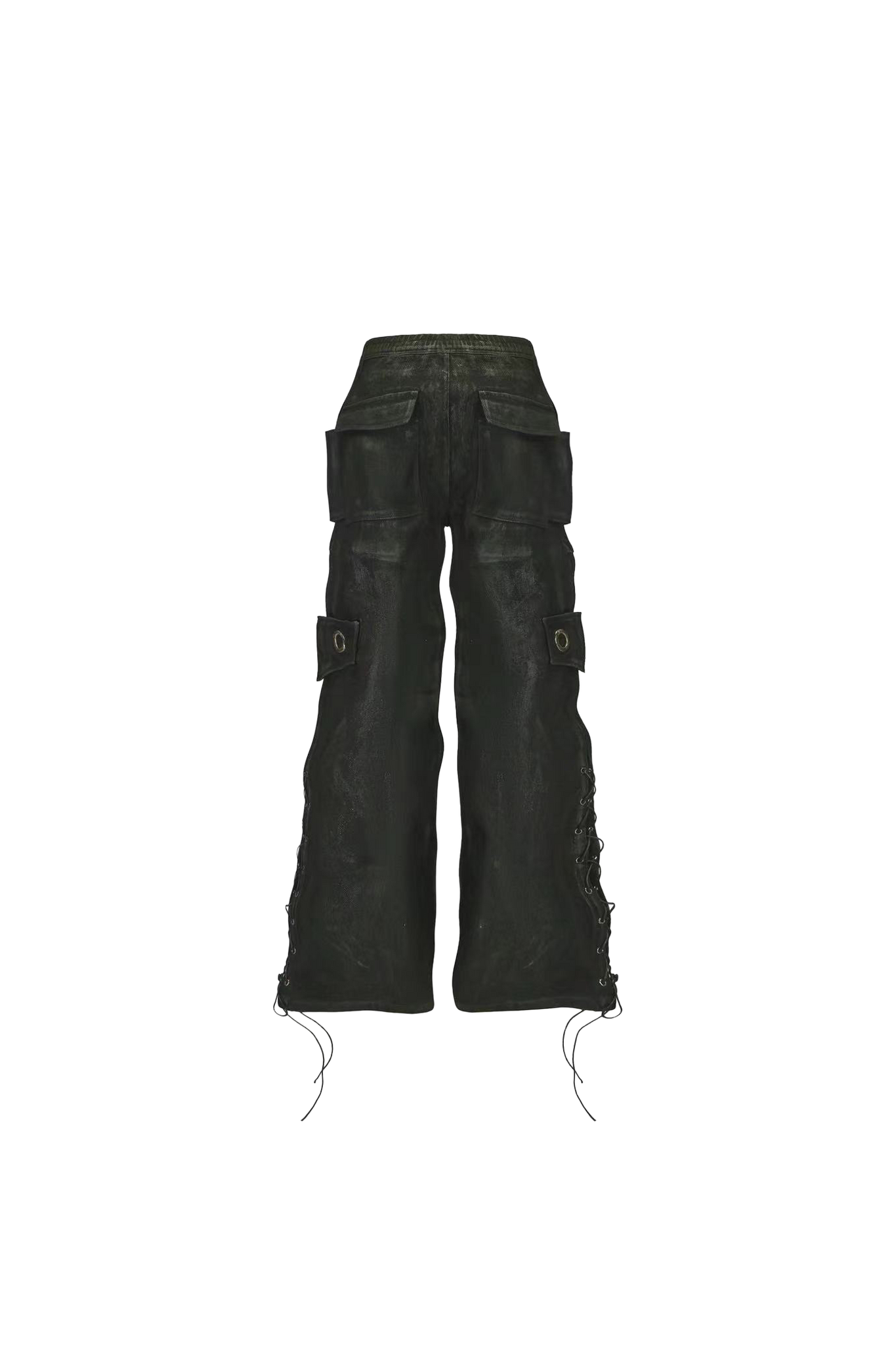 Hand-Waxed Wide-Leg Denim Trousers