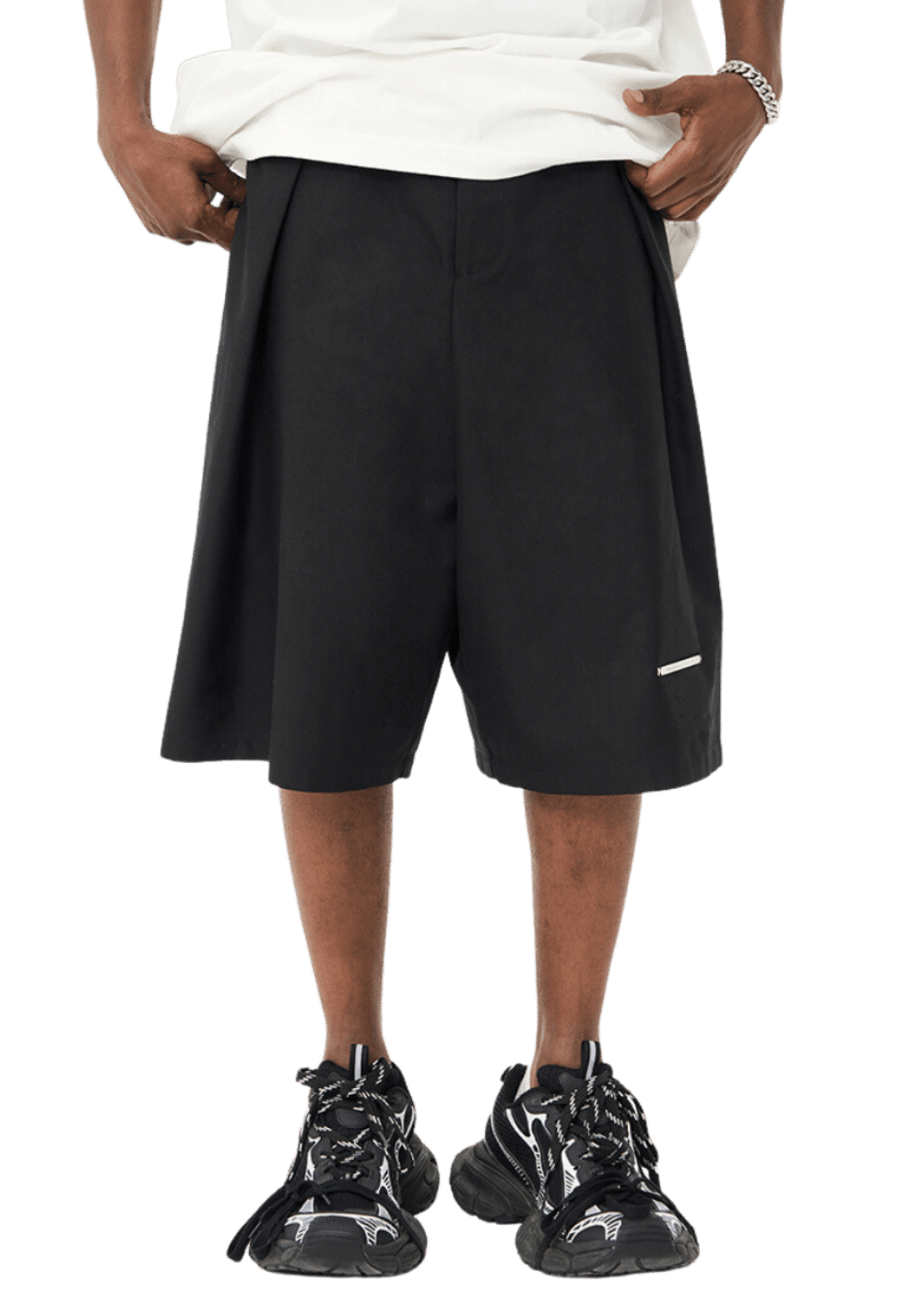 Pleated Casual Suit Shorts - PSYLOS 1, Pleated Casual Suit Shorts, Shorts, HARSH AND CRUEL, PSYLOS 1