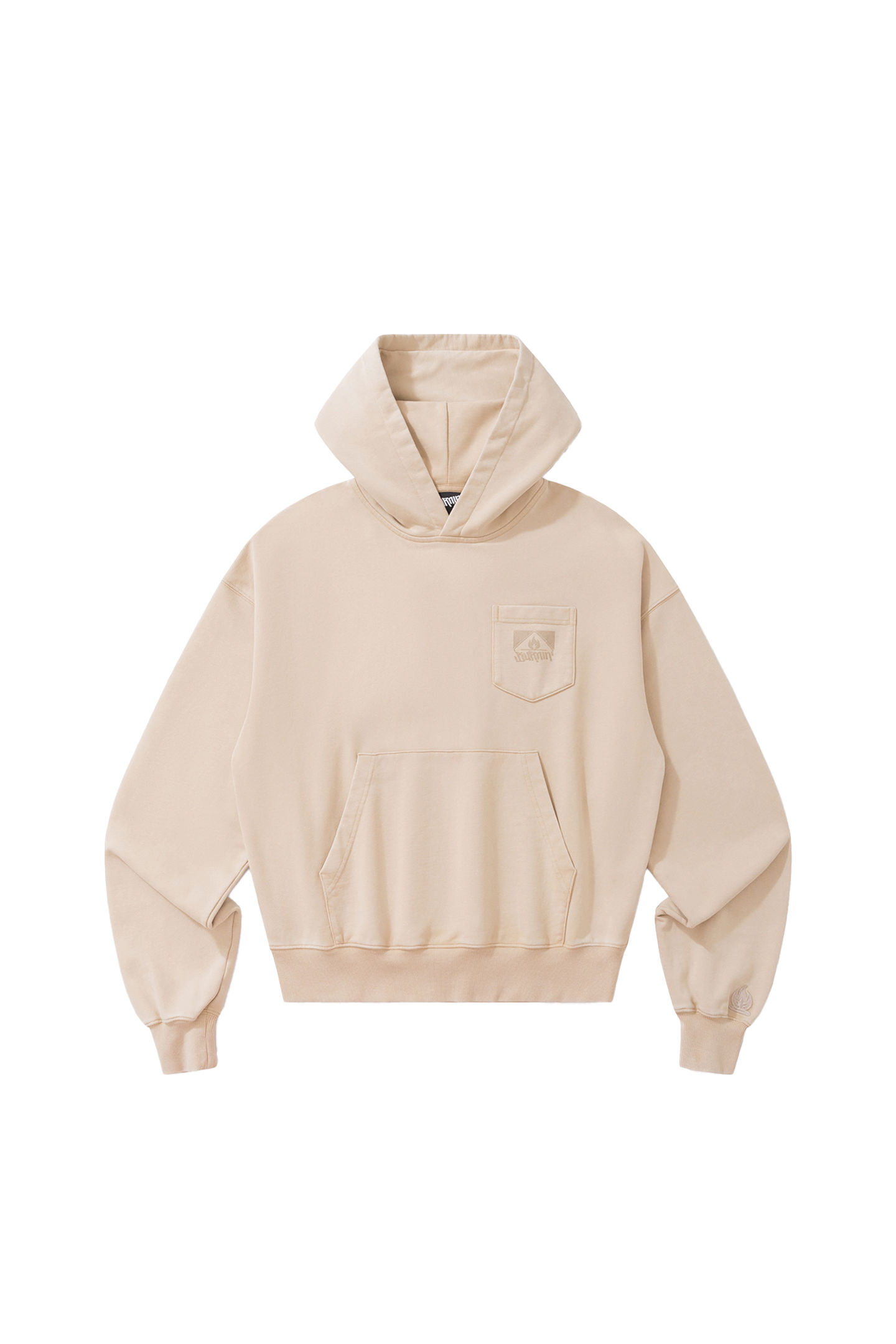 BURNIN* “97’series” worn square logo washed and distressed hooded sweatshirt - PSYLOS 1, BURNIN* “97’series” worn square logo washed and distressed hooded sweatshirt, T-Shirt, Burnin, PSYLOS 1