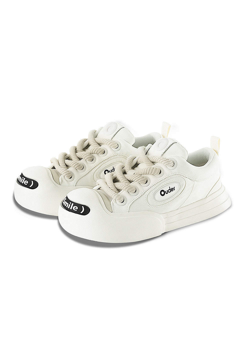 OUDER丨Open Smile Canvas Shoes-White - PSYLOS 1, OUDER丨Open Smile Canvas Shoes-White, Canvas Sneakers, OUDER, PSYLOS 1