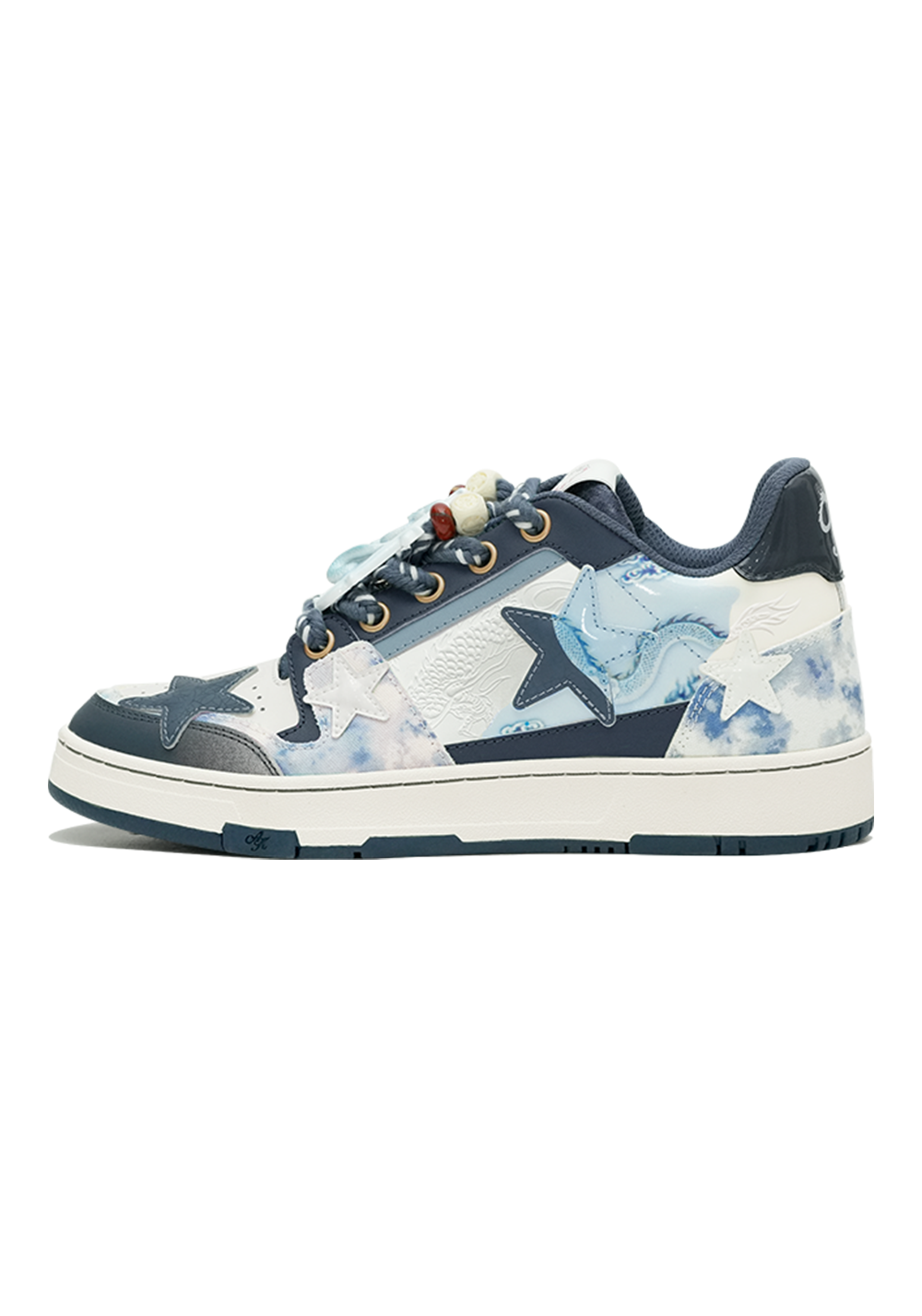 Retro Star Sneakers-Blue And White Porcelain - PSYLOS 1, Retro Star Sneakers-Blue And White Porcelain, Shoes, KAALIXTO, PSYLOS 1