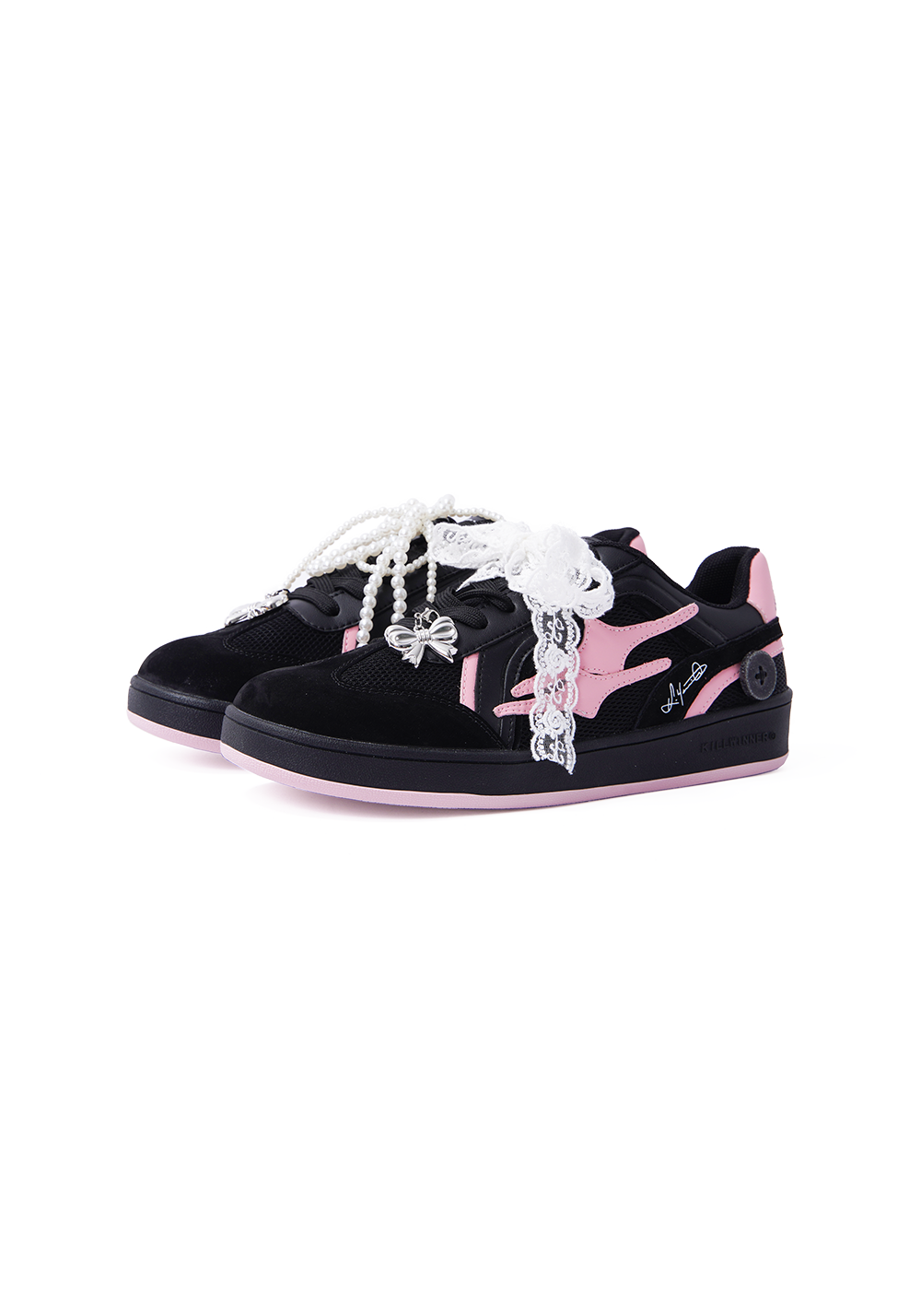KILLWINNER丨Retro Training Sneaker-Black Pink Bow - PSYLOS 1, KILLWINNER丨Retro Training Sneaker-Black Pink Bow, Retro Trainers, KILLWINNER•JAPAN, PSYLOS 1