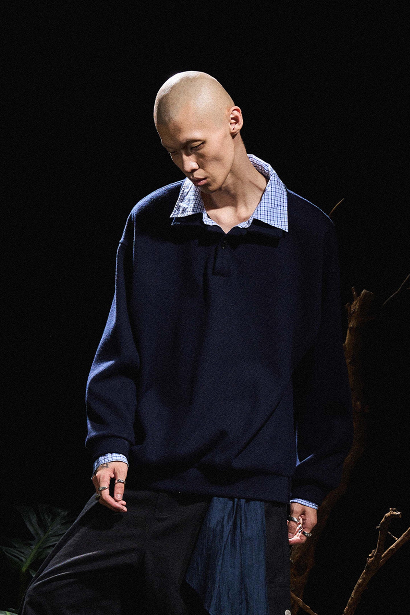 RELABEL丨Double-layer Plaid Patchwork Sweater - PSYLOS 1, RELABEL丨Double-layer Plaid Patchwork Sweater, Sweater, RELABEL, PSYLOS 1