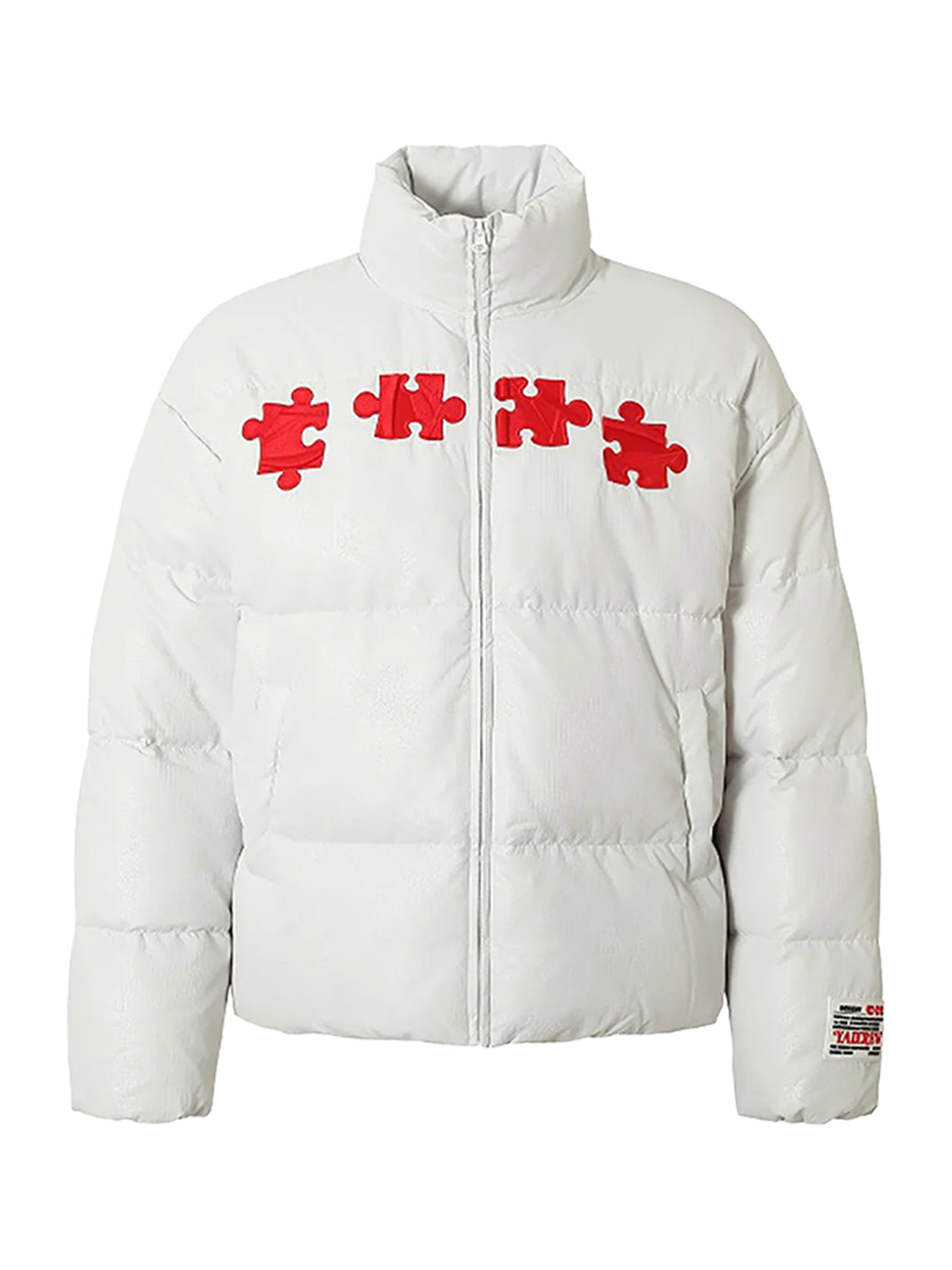 Chaqueta de plumas con bordado geométrico 3D